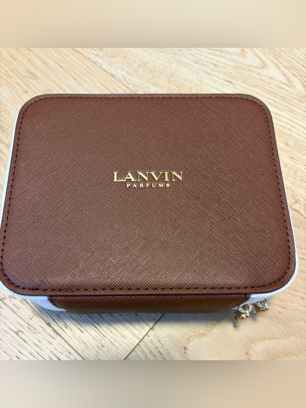 Lanvin Brown Travel Toiletry Bag